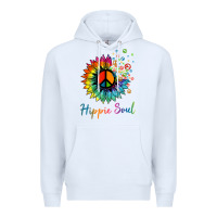 White daisy peace sign hippie soul retro hippie flower lovers t shirt Premium Hoodie - baoMotion