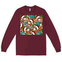 Burgundy santa skeleton christmas tumbler Long Sleeve Tee - Artiststas