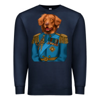 Navy Golden Retriever Dog Portrait,Custom Pet Portraits,Renaissance Dog Premium Sweatshirt - RanaPortraitStore