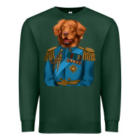 Sports Green Golden Retriever Dog Portrait,Custom Pet Portraits,Renaissance Dog Premium Sweatshirt - RanaPortraitStore
