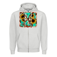 Dove Grey pisces turquoise cowhide Zipper Hoodie - RanaPortraitStore
