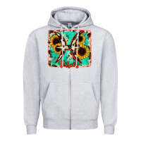 Heather Grey pisces turquoise cowhide Zipper Hoodie - RanaPortraitStore