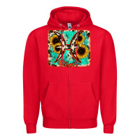 Red pisces turquoise cowhide Zipper Hoodie - RanaPortraitStore