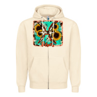 Sandshell pisces turquoise cowhide Zipper Hoodie - RanaPortraitStore