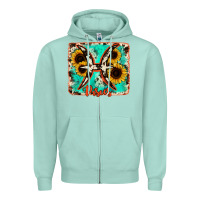 Seafoam pisces turquoise cowhide Zipper Hoodie - RanaPortraitStore