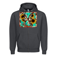 Smoke pisces turquoise cowhide Zipper Hoodie - RanaPortraitStore