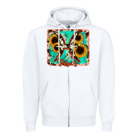 White pisces turquoise cowhide Zipper Hoodie - RanaPortraitStore