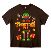 Chocolate Brown im the smartass elf Heavy Core Tee - FaDigitalArtStudio