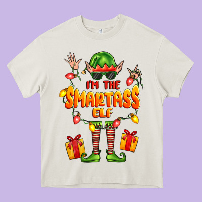 Im The Smartass Elf Heavy Core Tee Designed By Fadigitalartstudio