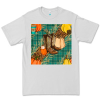 Dove Grey fall boot seamless pattern Premium Tee - BundleAndBundleShop