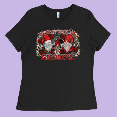 Chillin With My Gnomies Ladies Tee Designed By Sublimationcraftshop