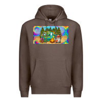 Coffee hippie soul license plate Premium Hoodie - BarkalooDesign