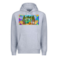 Heather Grey hippie soul license plate Premium Hoodie - BarkalooDesign