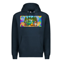 Navy hippie soul license plate Premium Hoodie - BarkalooDesign