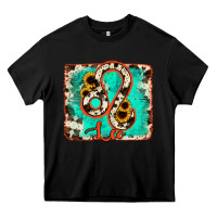 Black leo turquoise cowhide Heavy Core Tee - RanaPortraitStore