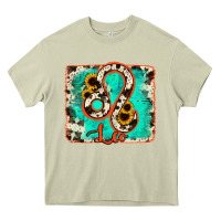 Mossy leo turquoise cowhide Heavy Core Tee - RanaPortraitStore