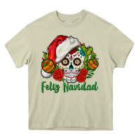 Mossy Feliz Navidad Skull Heavy Core Tee - BundleAndBundleShop
