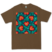 Cacao fall leaves seamless pattern Premium Tee - BundleAndBundleShop