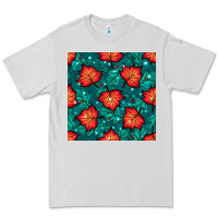 Dove Grey fall leaves seamless pattern Premium Tee - BundleAndBundleShop