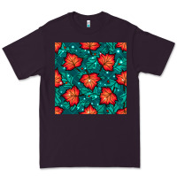 Plum fall leaves seamless pattern Premium Tee - BundleAndBundleShop