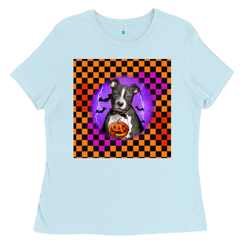 Halloween American Pitbull Terrier Ladies Tee by LillyAllenDesigns | Teevron