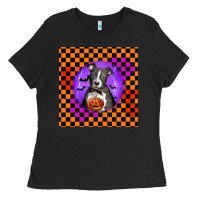Black Halloween American Pitbull Terrier Ladies Tee - LillyAllenDesigns