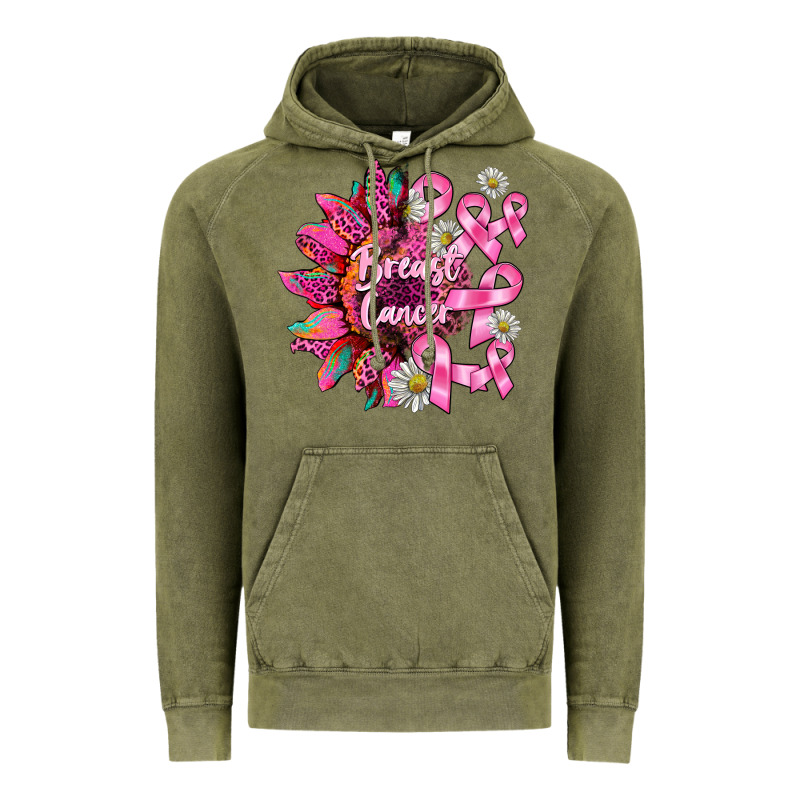 Breast Cancer Sunflower Vintage Hoodie by BarkalooDesign | Teevron