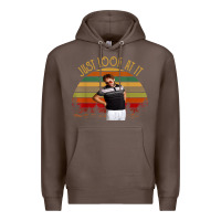 Coffee just look at it vintage funny for men women and family t shirt Premium Hoodie - baoMotion