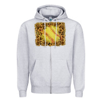 Heather Grey watercolor glitter leopard softball background Zipper Hoodie - RanaPortraitStore