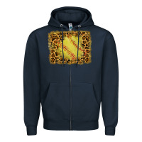 Navy watercolor glitter leopard softball background Zipper Hoodie - RanaPortraitStore