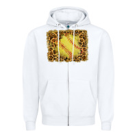 White watercolor glitter leopard softball background Zipper Hoodie - RanaPortraitStore