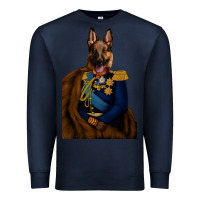 Navy Pet Portraits, Custom Pet Portraits, Renaissance Pet Portraits, Custom Premium Sweatshirt - RanaPortraitStore