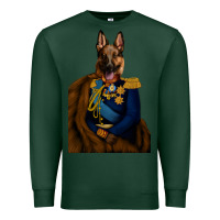 Sports Green Pet Portraits, Custom Pet Portraits, Renaissance Pet Portraits, Custom Premium Sweatshirt - RanaPortraitStore