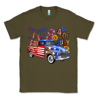 Army Green Western Truck Fourth Of July America Classic Tee - FaDigitalArtStudio