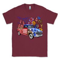 Burgundy Western Truck Fourth Of July America Classic Tee - FaDigitalArtStudio