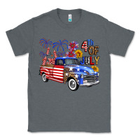 Charcoal Heather Western Truck Fourth Of July America Classic Tee - FaDigitalArtStudio