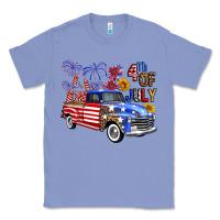 Colony Blue Western Truck Fourth Of July America Classic Tee - FaDigitalArtStudio