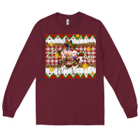 Burgundy Stacked Christmas Farm Long Sleeve Tee - Artiststas