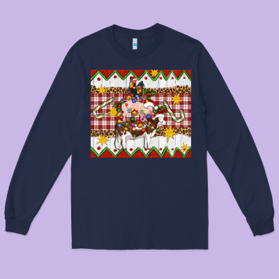 Stacked Christmas Farm Long Sleeve Tee Designed By Artiststas