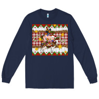 Navy Stacked Christmas Farm Long Sleeve Tee - Artiststas