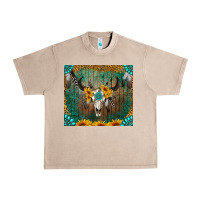 French Oak boho bullskull Urban Heavy Tee - RanaPortraitStore