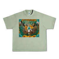 Oil Green boho bullskull Urban Heavy Tee - RanaPortraitStore