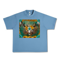 Pebble Blue boho bullskull Urban Heavy Tee - RanaPortraitStore