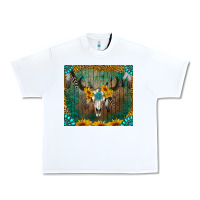 White boho bullskull Urban Heavy Tee - RanaPortraitStore