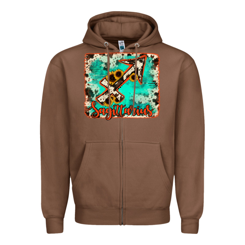 Sagittarius Turquoise Cowhide Zipper Hoodie by RanaPortraitStore | Teevron
