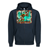 Navy Sagittarius turquoise cowhide Zipper Hoodie - RanaPortraitStore
