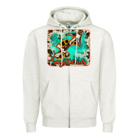 Oatmeal Heather Sagittarius turquoise cowhide Zipper Hoodie - RanaPortraitStore