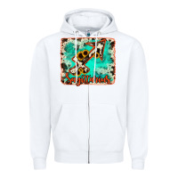 White Sagittarius turquoise cowhide Zipper Hoodie - RanaPortraitStore