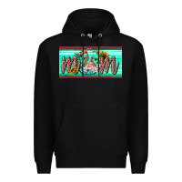 Black flamingo mom license plate Premium Hoodie - BarkalooDesign