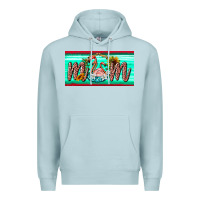 Blue Mist flamingo mom license plate Premium Hoodie - BarkalooDesign